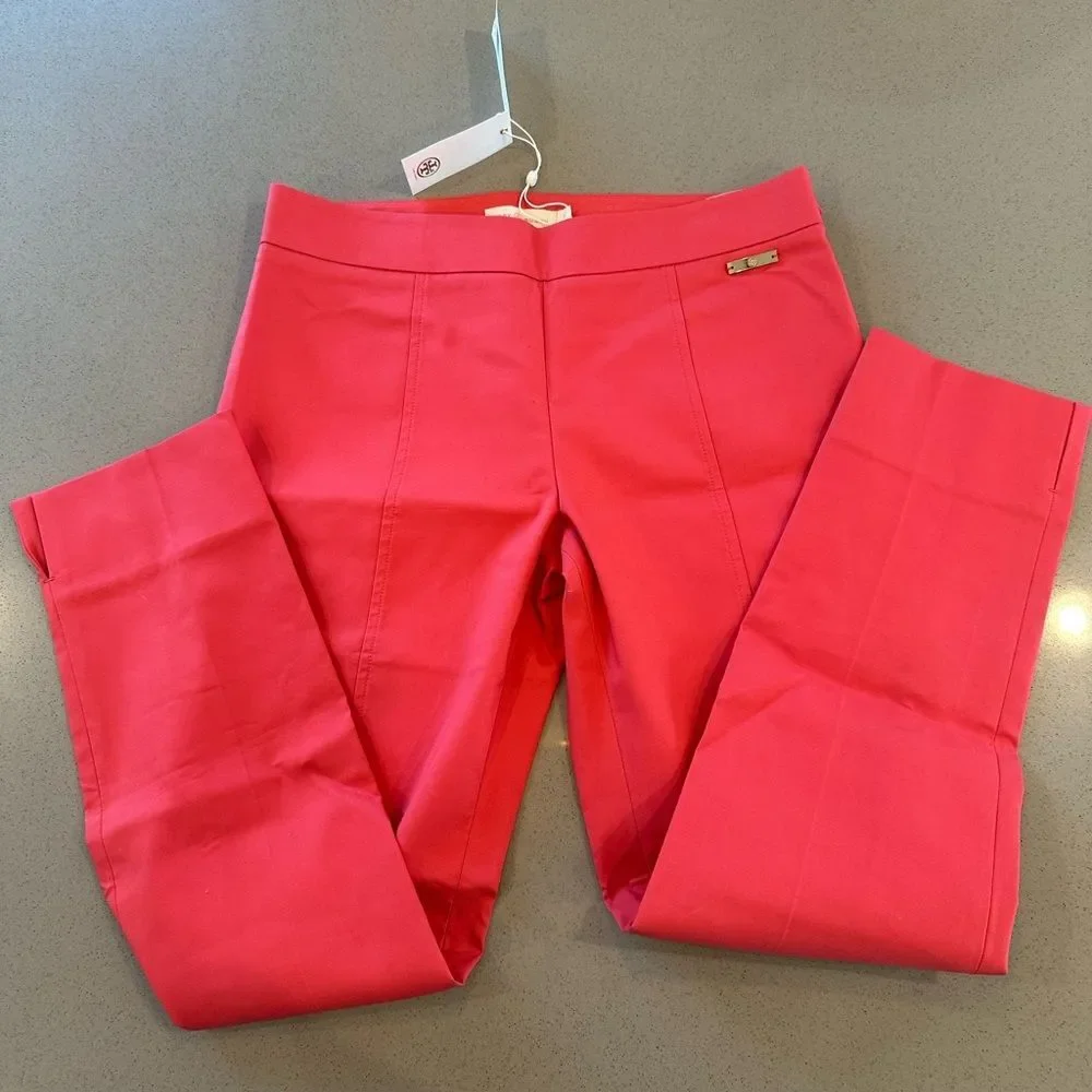 BRAND NEW WITH TAG! Tory Burch Women's Callie Skinny Pants Pink Color Size 4